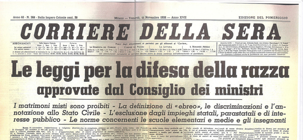 Testata de Il Corriere della Sera ,1938
